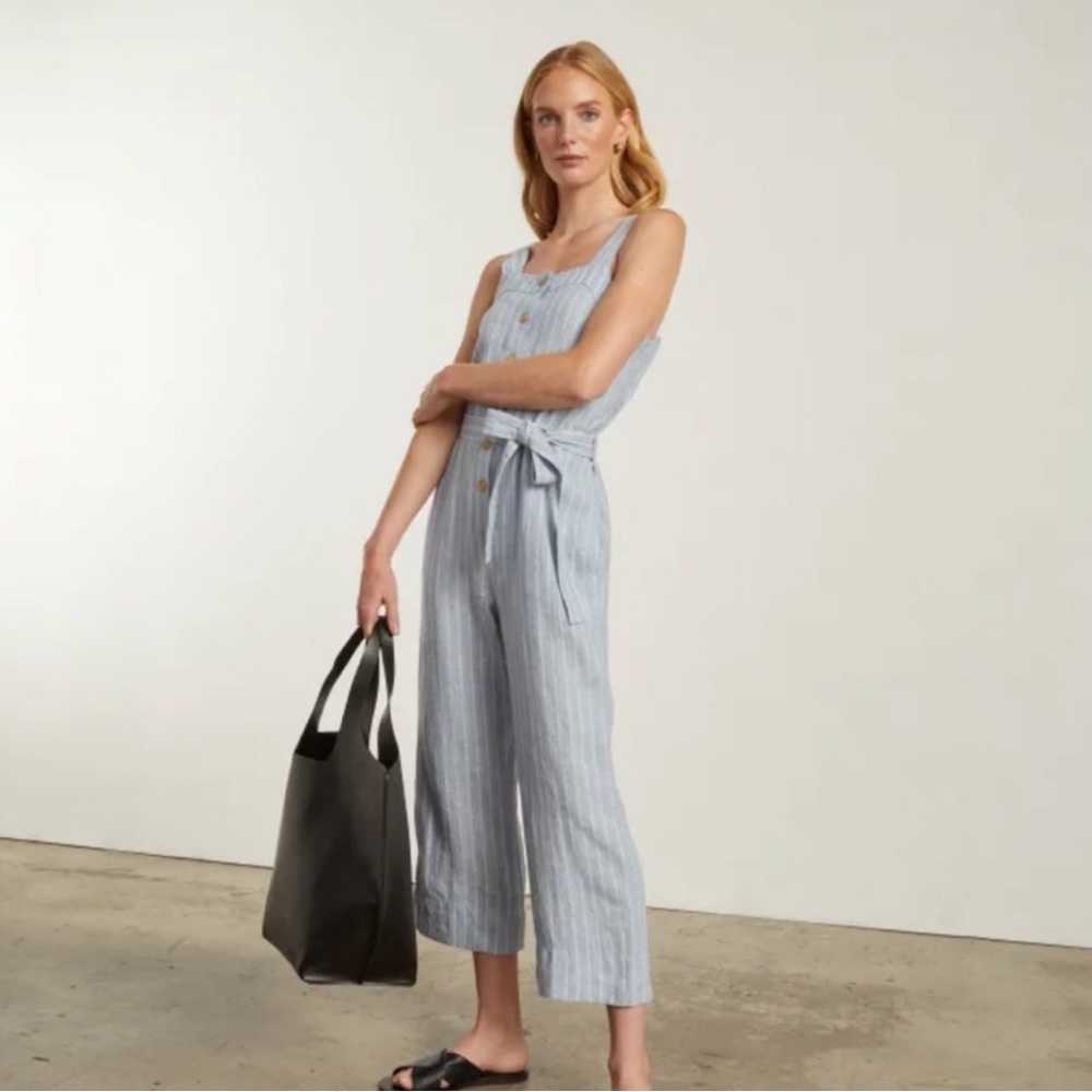 Everlane Light Blue Striped Romper
